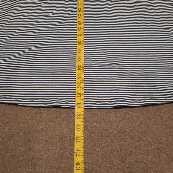 TOAD & Co (Large) Striped V Neck Organic Cotton/Tencel Blend Blue White Dress - Picture 8 of 8